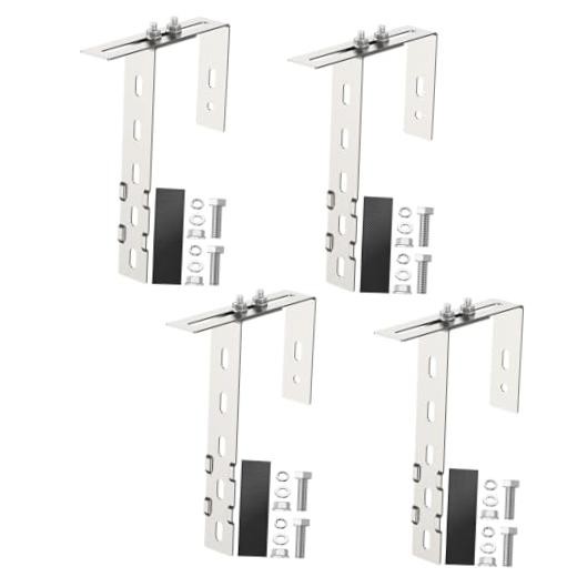 pcs Adjustable Solar Panel Mounting Brackets for Balcony, Stainless 4 Silver