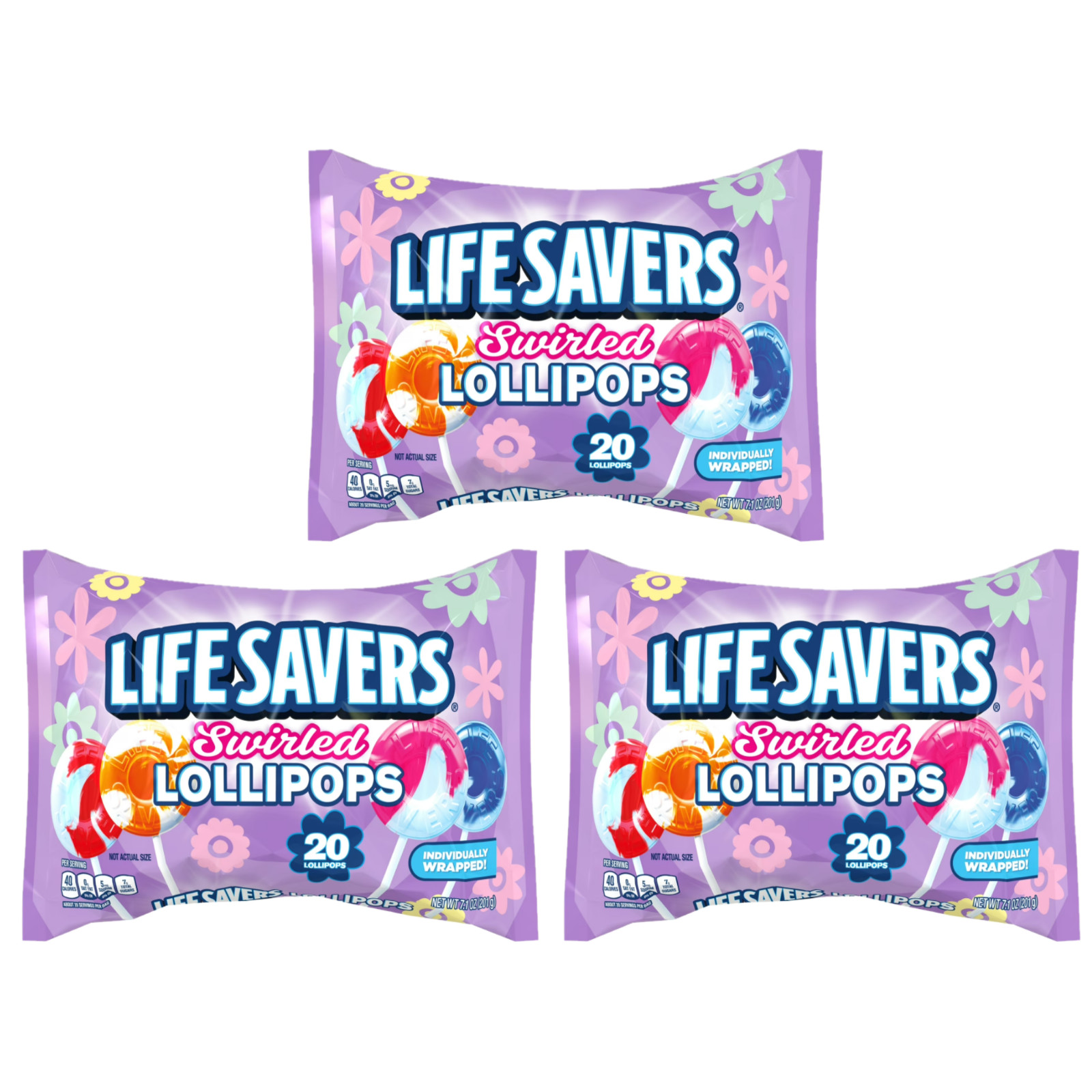 LifeSavers Swirled Lollipops Individually Wrapped Fruit Summer Candy 3 Pack
