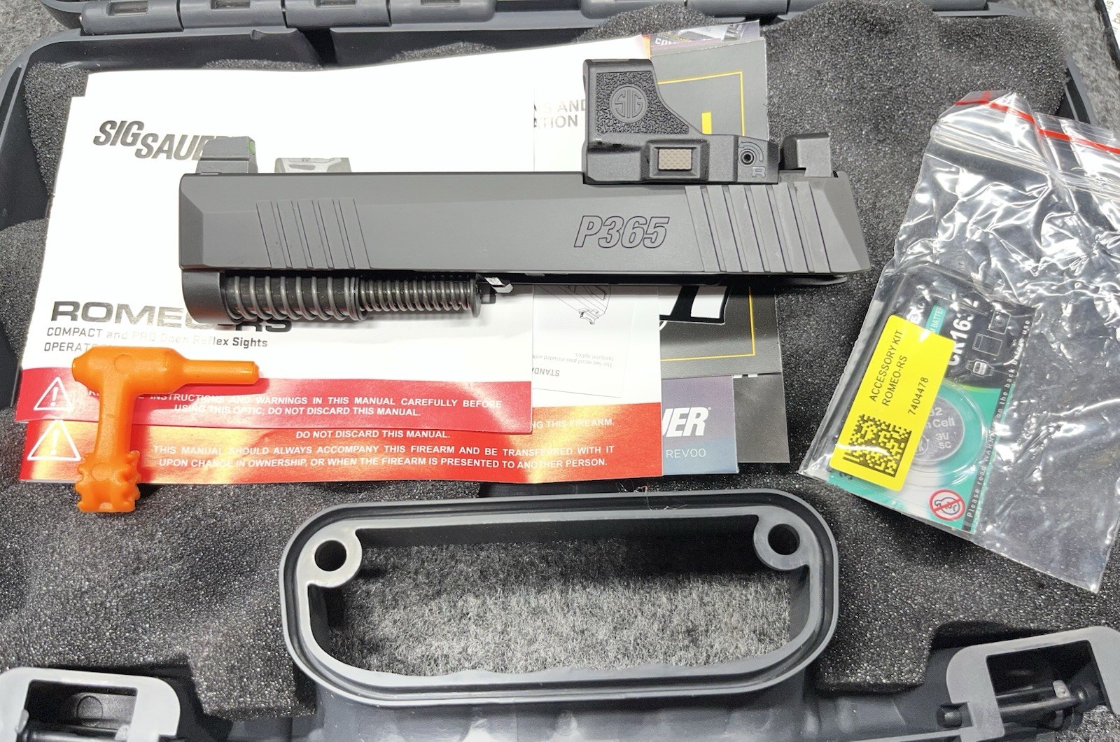 Sig Sauer P365 9mm Complete Slide 3.1” OEM W Romeo RS