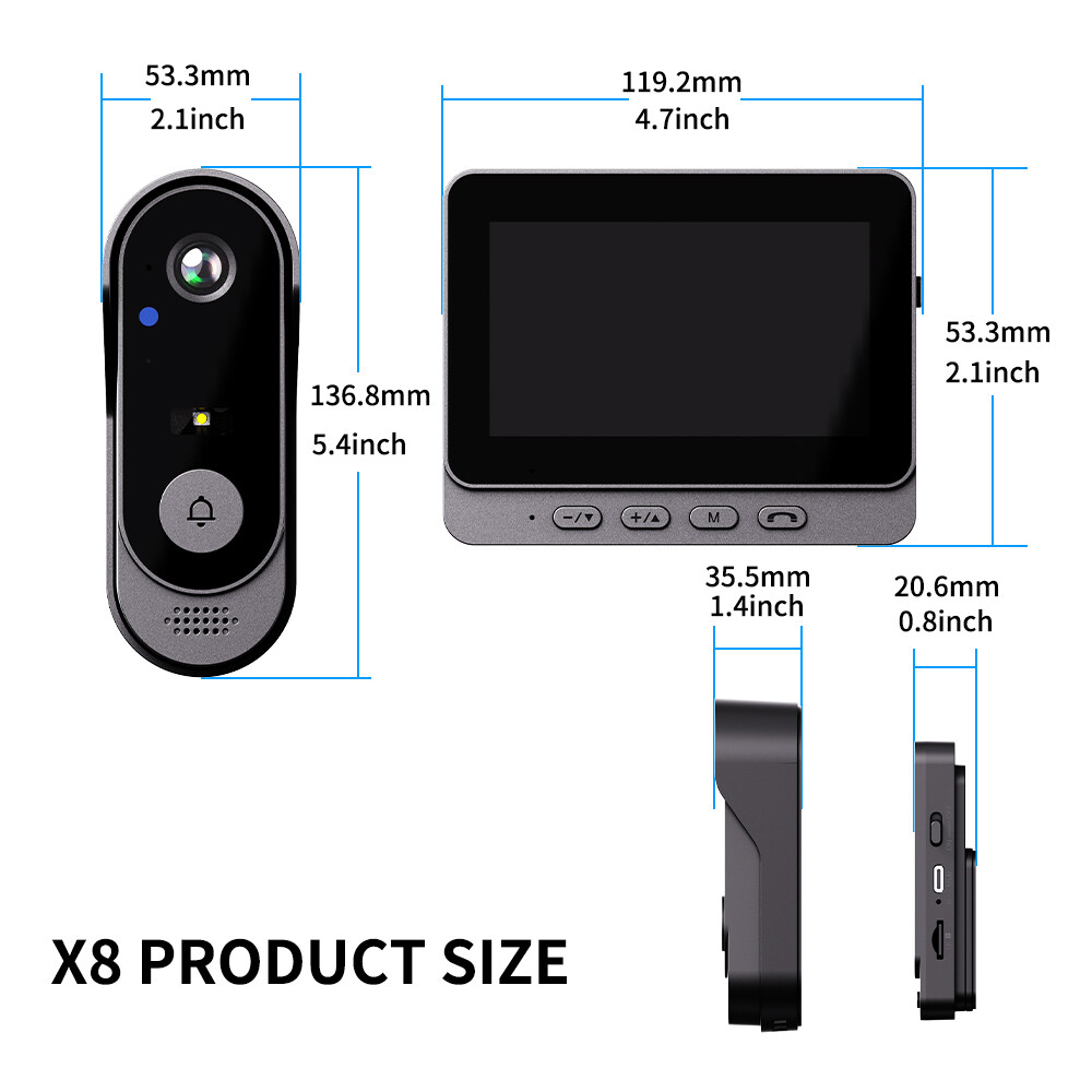 Wireless Security Smart Doorbell Intercom Two-Way Video Camera Bell Chime 1080P