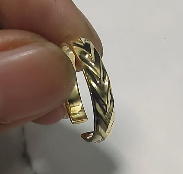 Daily Use For Women's Solid Metal Adjustable Toe Ring Yellow Gold Plated Silver