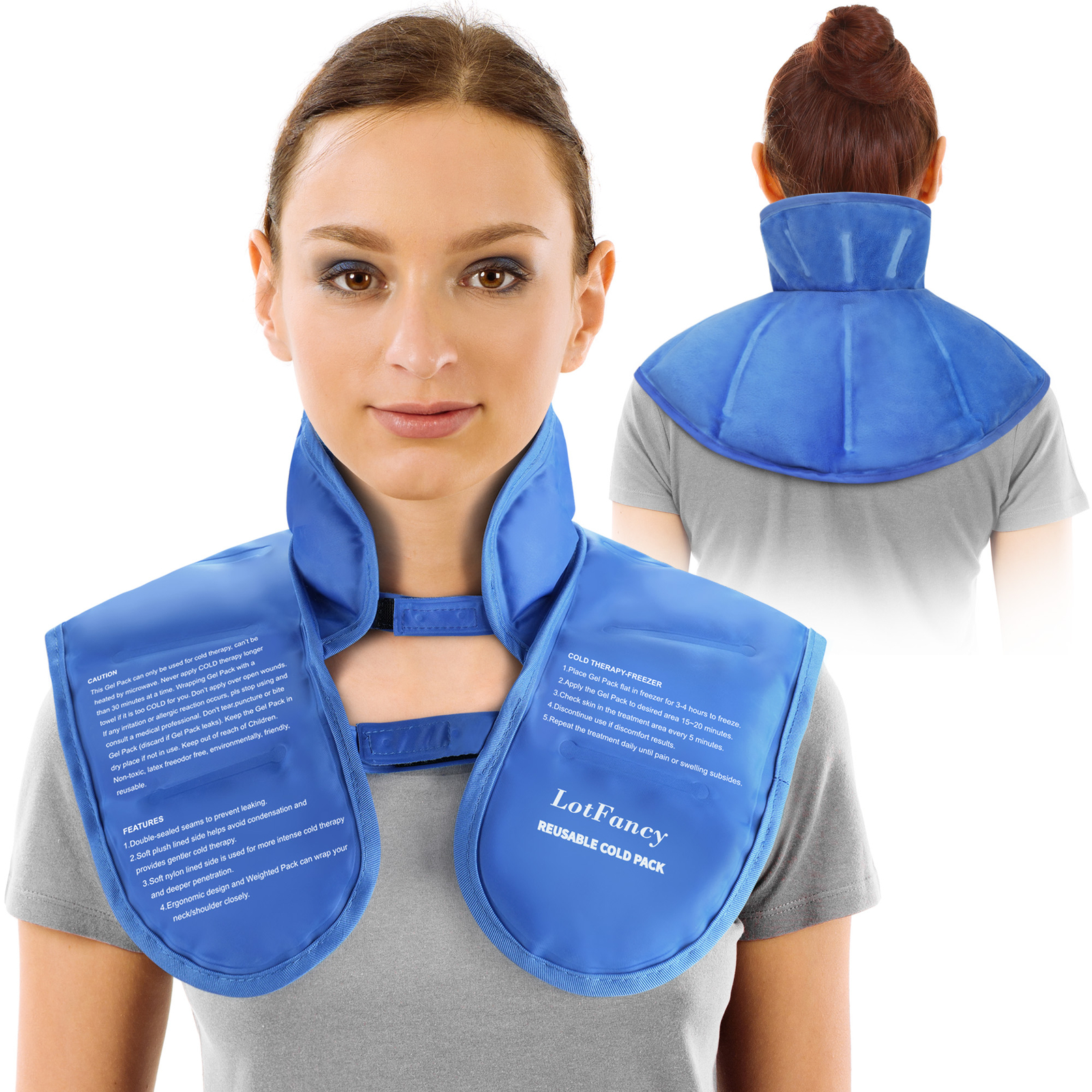 Gel Ice Pack for Neck Shoulder Pain Relief Reusable Cold Therapy Wrap