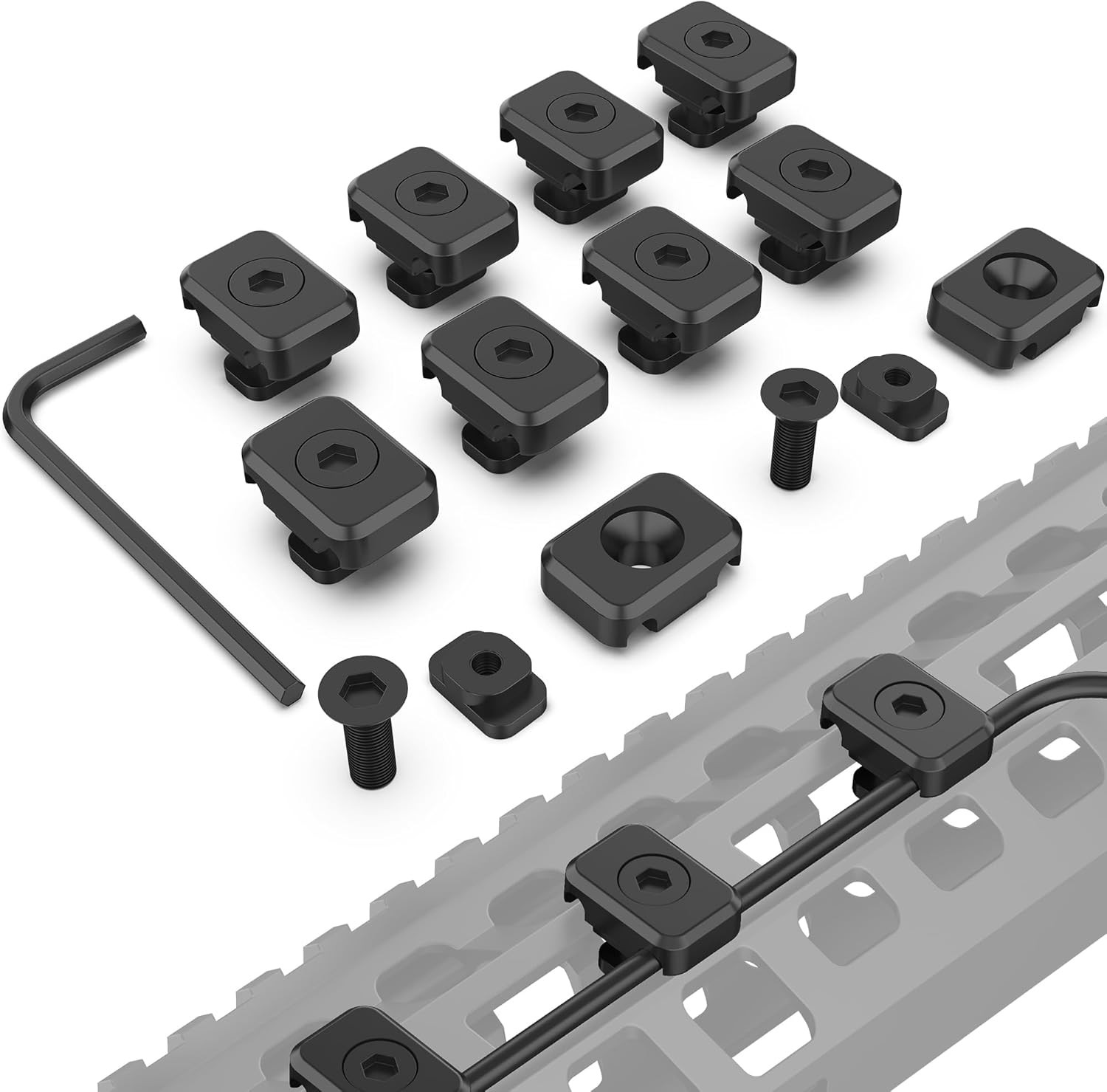 10 Pack Picatinny Pressure Switch Cable Guides Compatible with M-LOK System, Pre