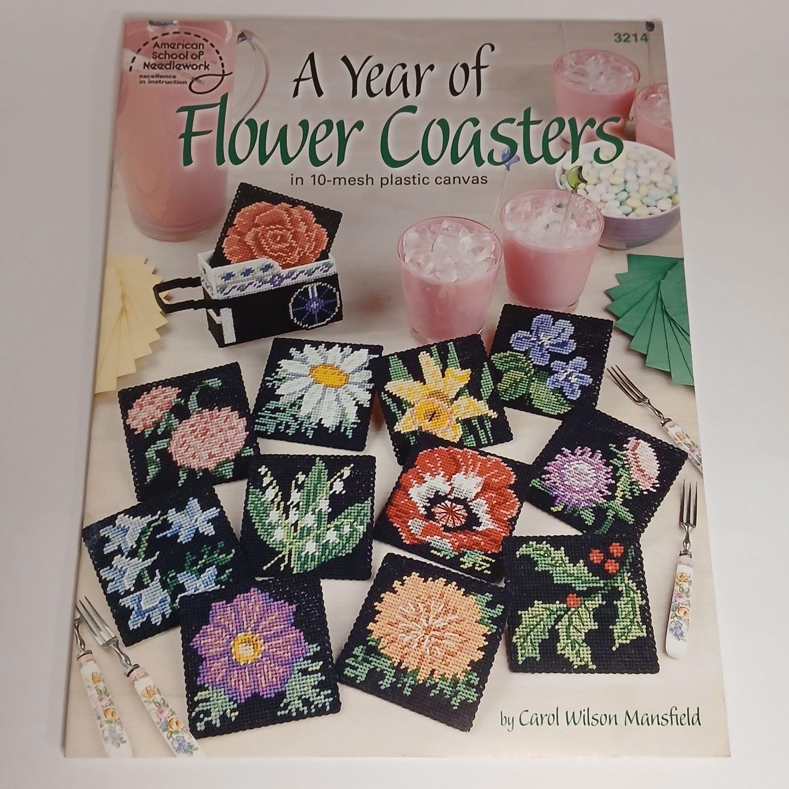 American School Of Needlework A Year Of Flower Coasters In Plastic Canvas