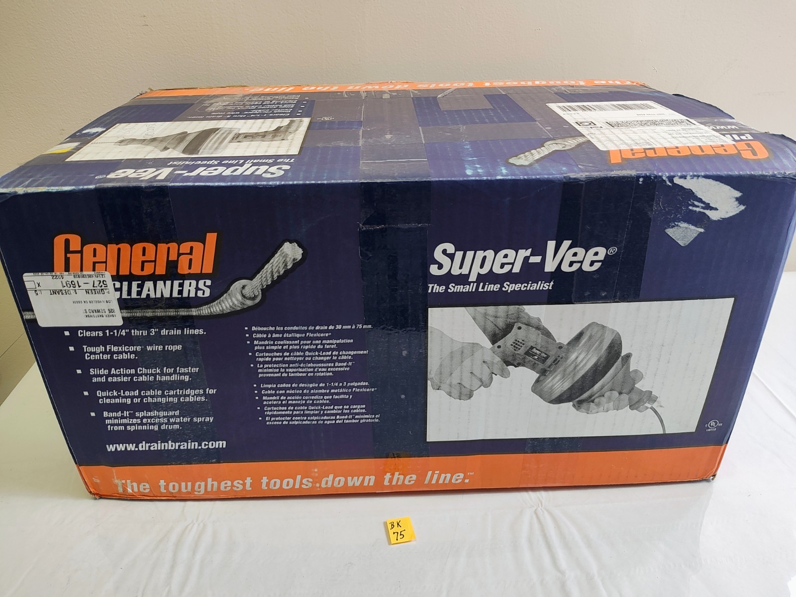 General Wire Super-Vee Drain and Sewer Cleaning Machine W/ 25' x 1/4" Cable SV-F