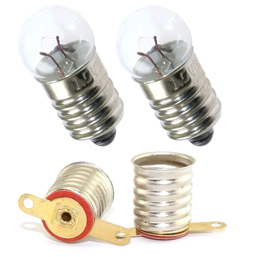 MEETOOT 10pcs E10 Mini LED Bulb Socket Student Physics Experiment Screw Base...