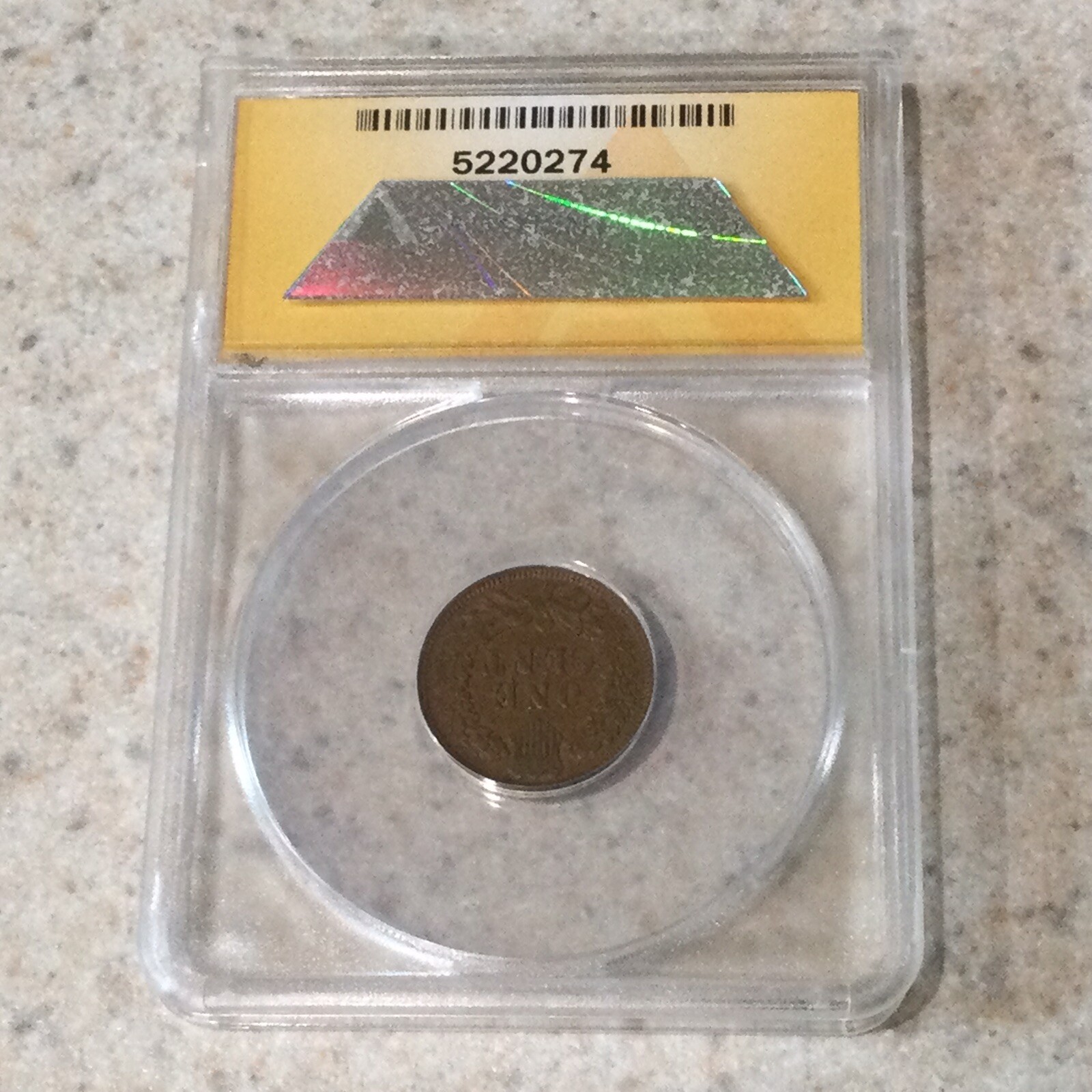 1907 1C Indian Head Cent ANACS EF45 Extra Fine RPD Repunched Date