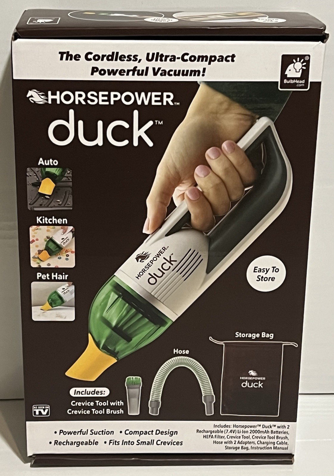 Horsepower Duck Cordless Ultra-Compact Portable Vacuum - R1-4824 - NEW