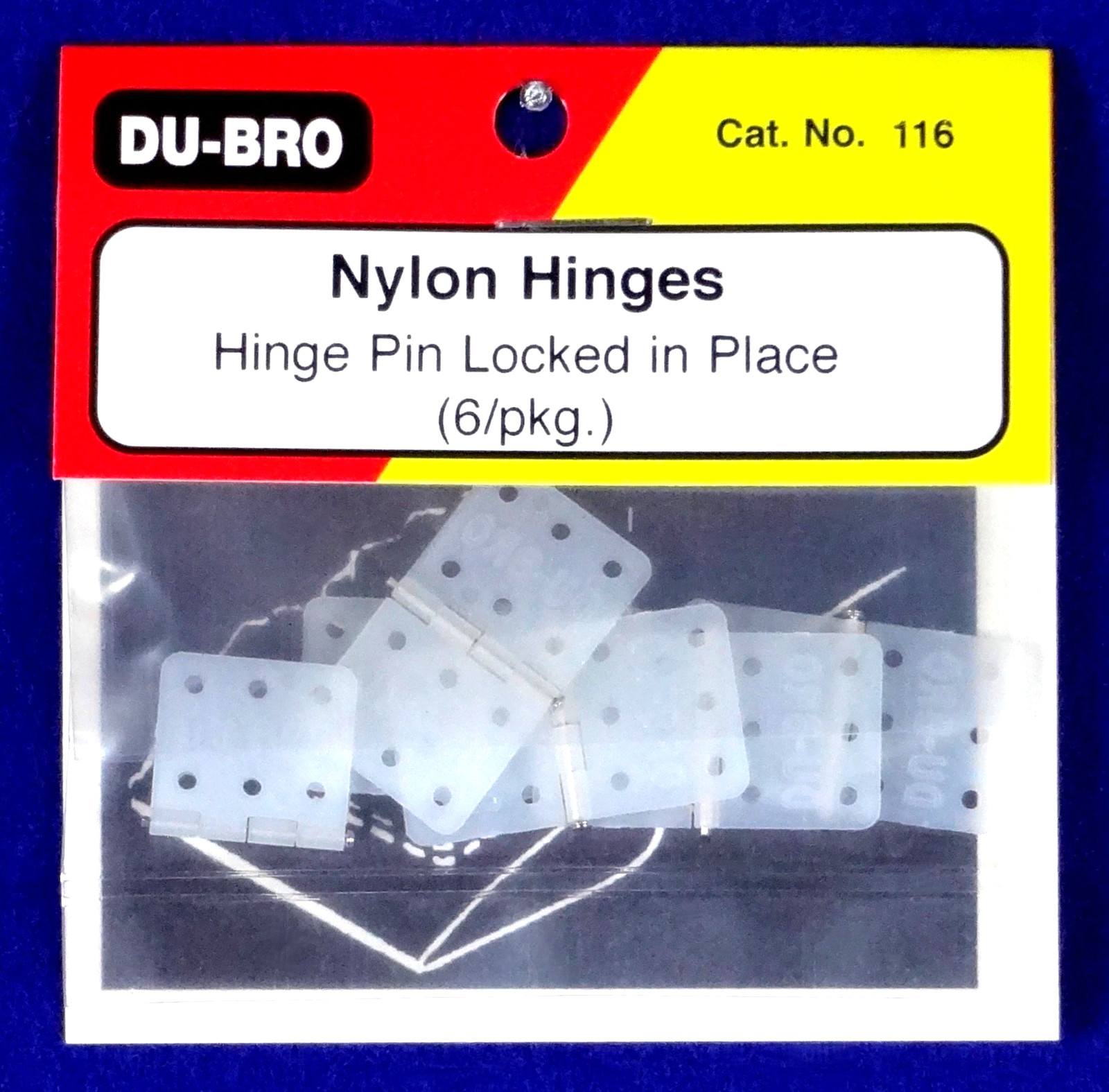 DU-BRO STANDARD NYLON HINGES ( PACKAGE OF 6 )( CAT. # 116 )