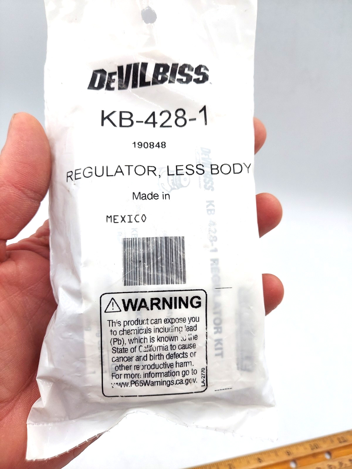 DeVilbiss KB-428-1 Regulator Kit for KB-555 KBII Cup HARG-510 Air Regulator NEW