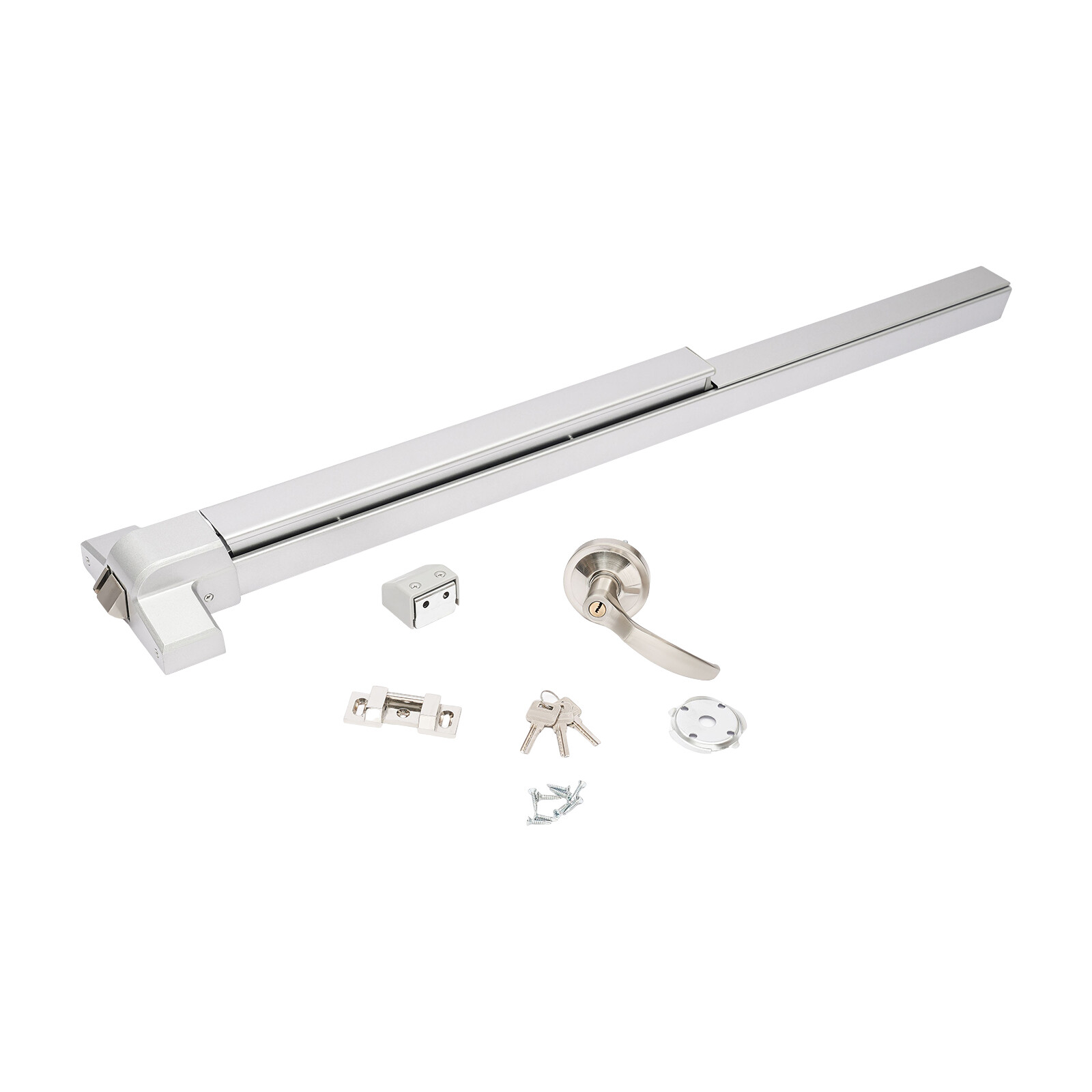 Fire Rated Panic Exit Device Push Bar 1760℉ 72min w/ Ext Lever & 3 Keys