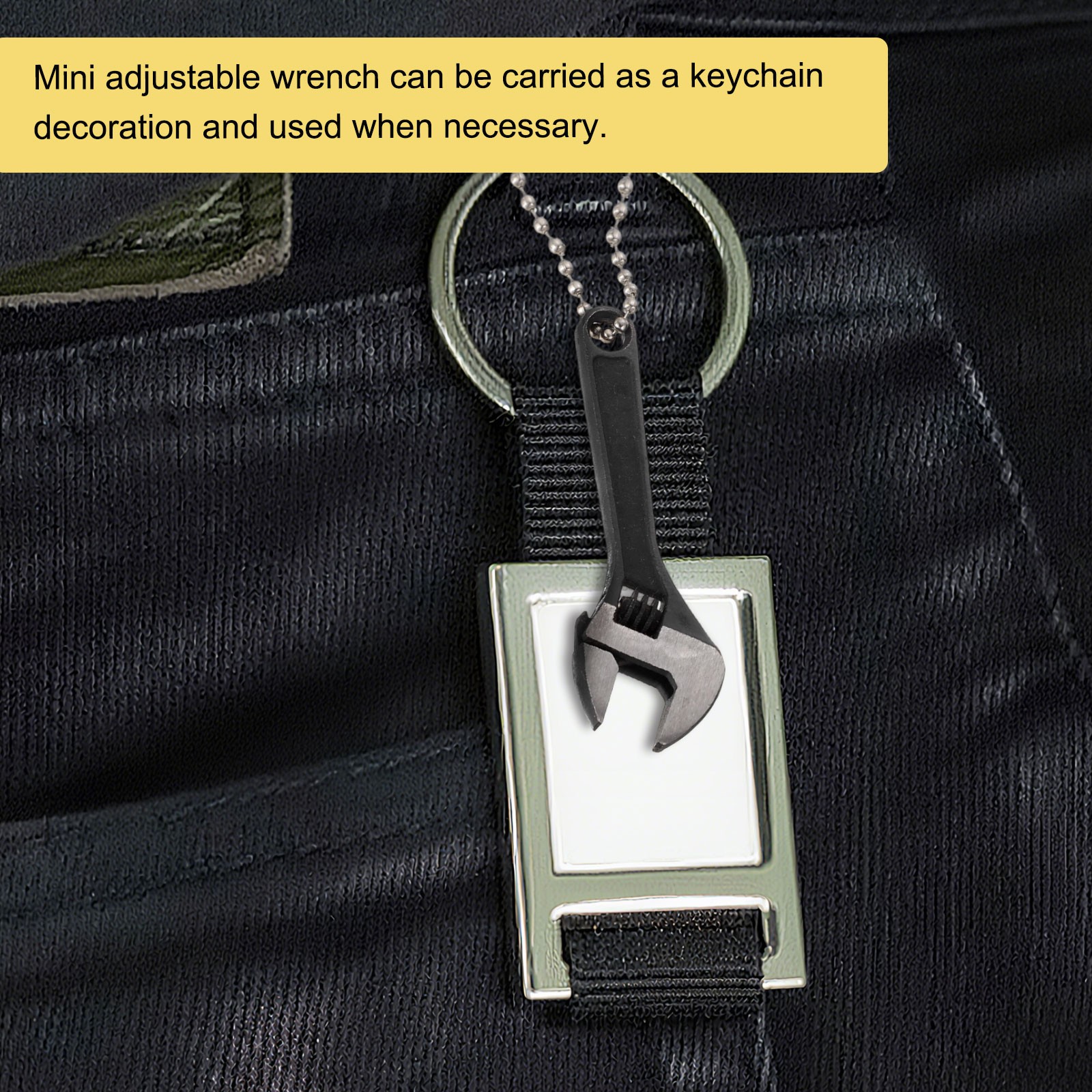 2pcs Mini Adjustable Wrench 2.5" Tiny Spanner Keychain Hand Knurl Tool, Silver
