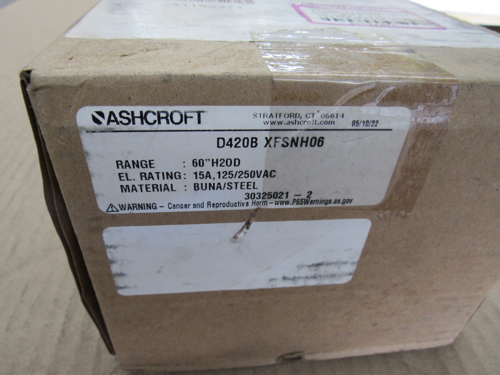 Ashcroft D420B XFSNH06 pressure switch 60"H20D