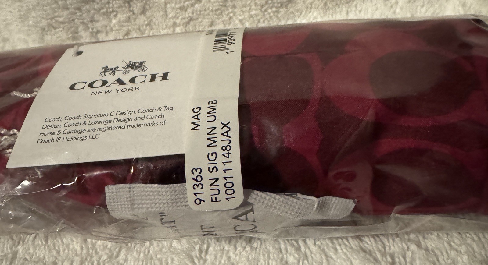Coach Umbrella Signature Magenta