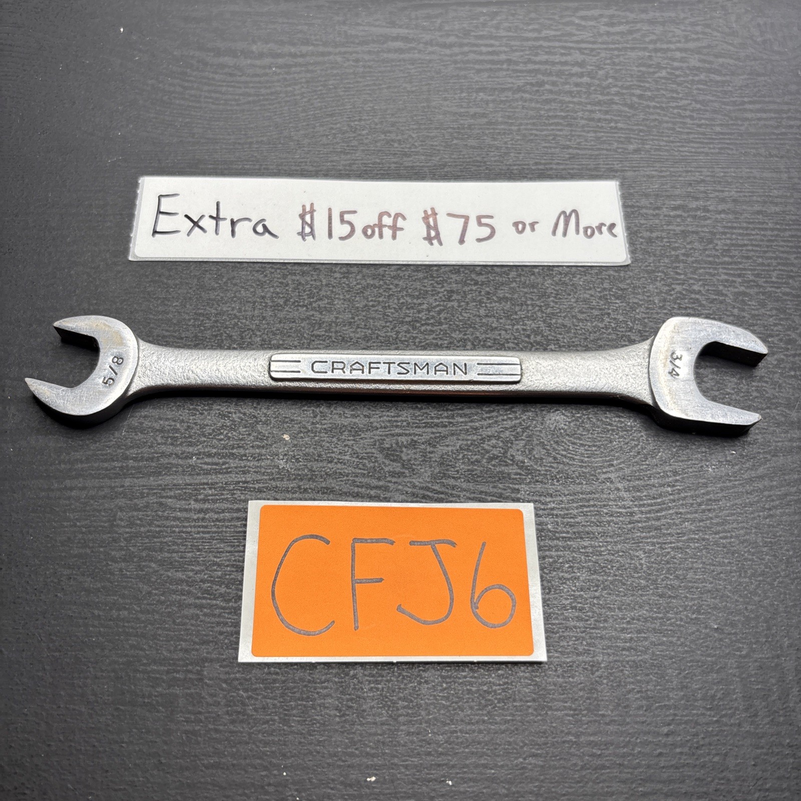 Vtg CRAFTSMAN 5/8” X 3/4” Double Open End Wrench Made In USA *modified*