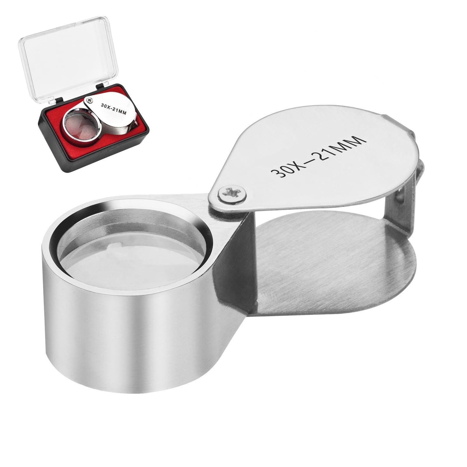 Foldable Jewelry Loupe 30x 21mm Jewelers Magnifying Glass | Pocket Magnifier ...