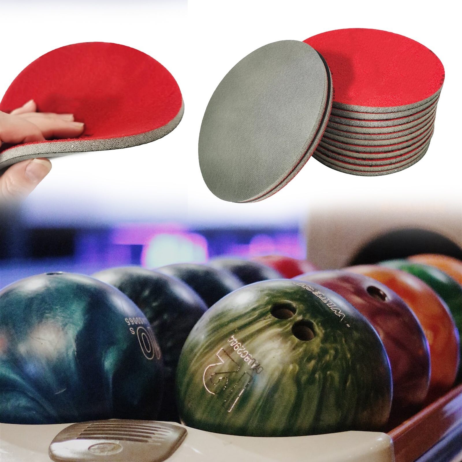 Bowling Sanding Pads Resurfacing Polishing Kit Bowling Ball Cleaner-Kit 24Pcs