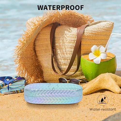 2 PACK Large Hard Shell Sunglasses Case, Protective Case For Braid-pink+blue
