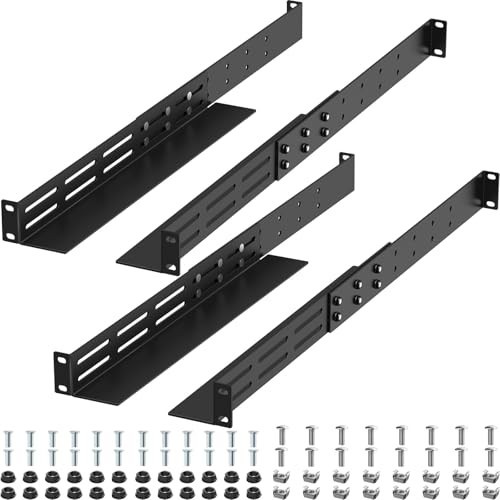 FOROIRON 1U Rack Mount Rails 2 Pack 4-Post 16-30-In Fits APC HP IBM DELL