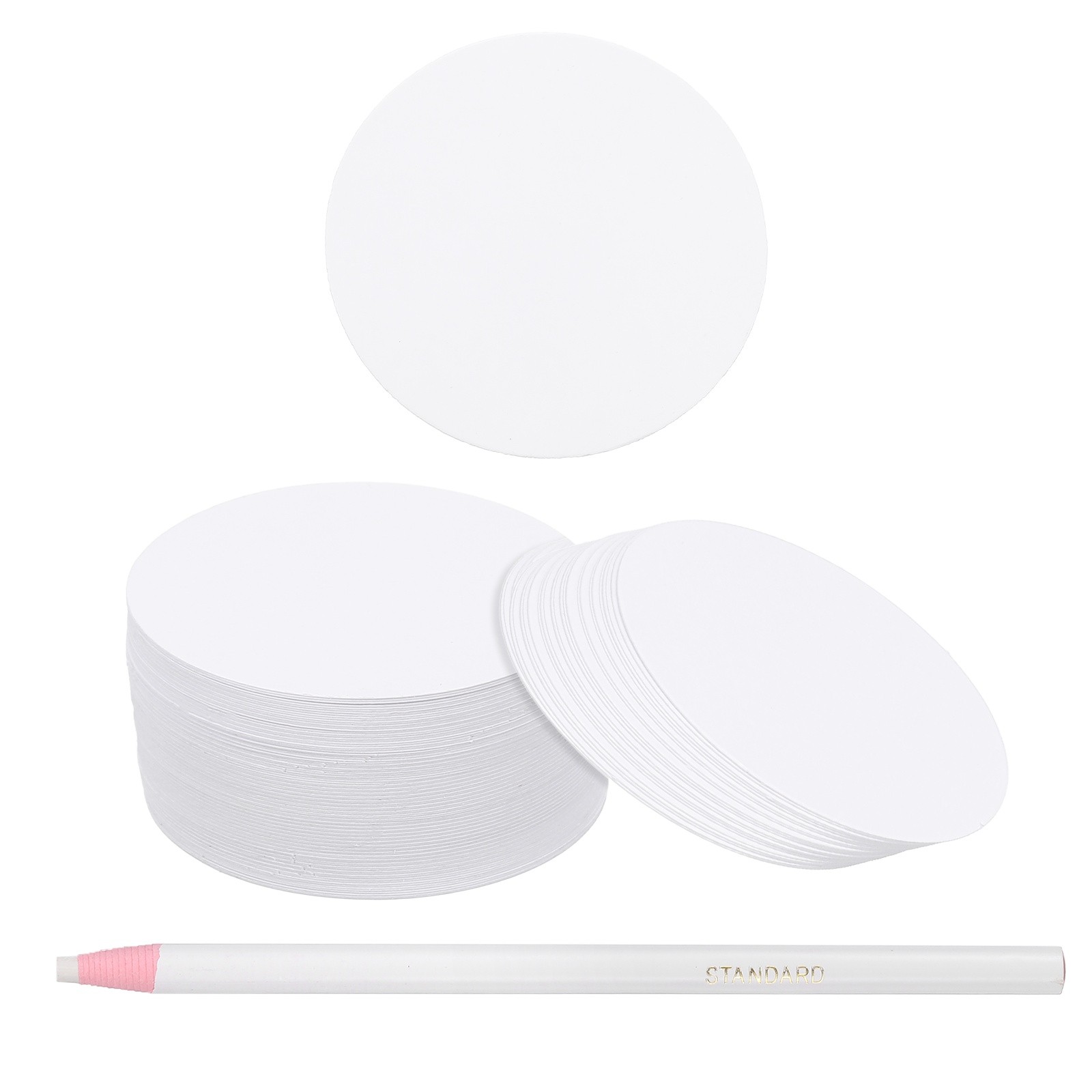 100 Pcs Round Shape Piecing Paper for Quilting with Pen (1.5")
