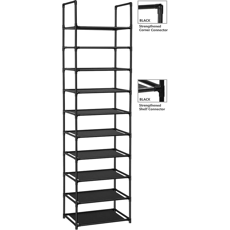 Durable 10 Tier Shoe Rack Space Saver Waterproof Storage Organizer Easy Assembly