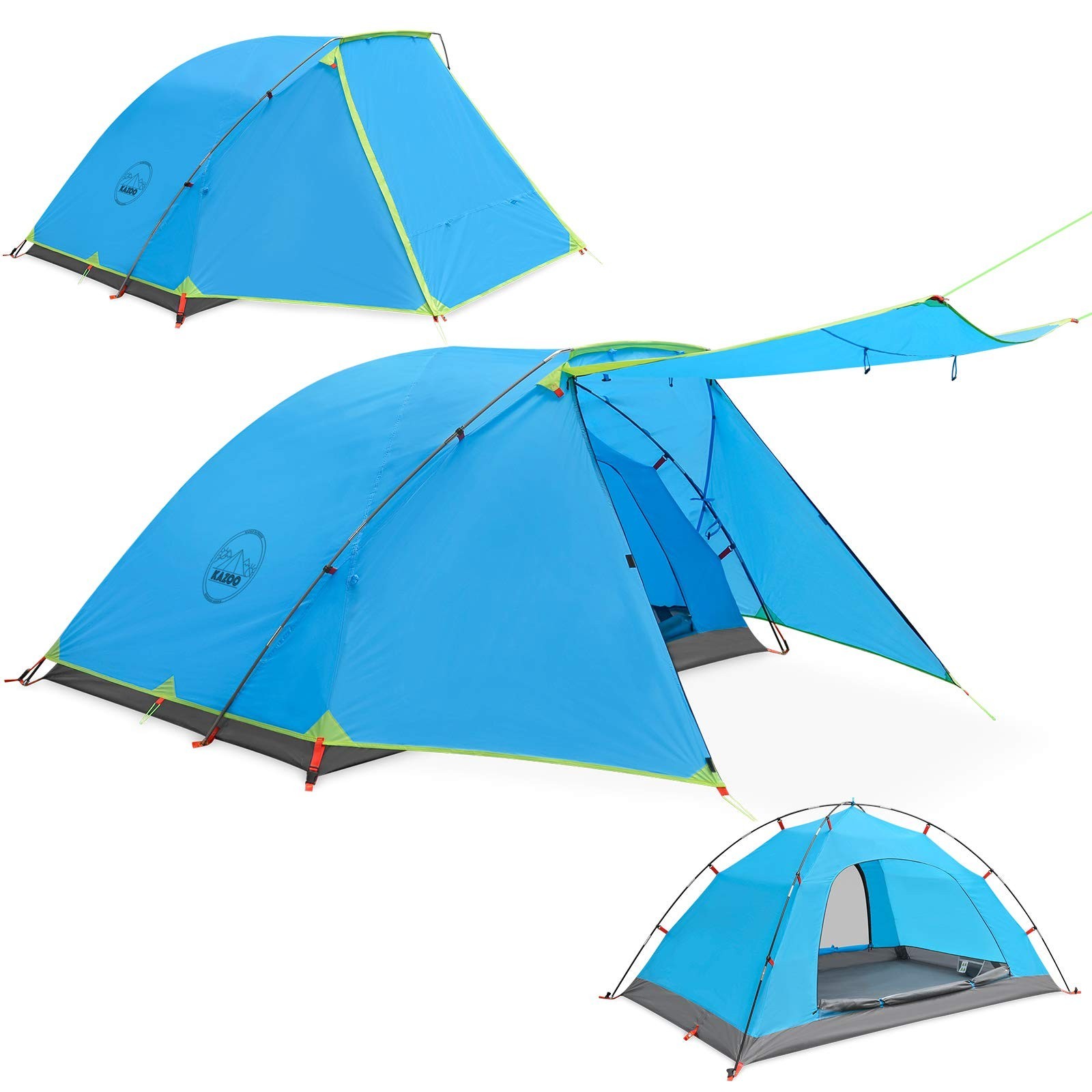 KAZOO 2／4 Person Camping Tent Outdoor Waterproof Family Large Tents 2/4 P
