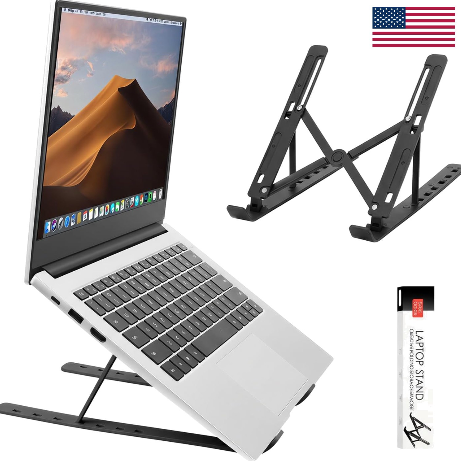 Travel-Friendly Laptop Stand - Ergonomic Design for Tablets & Laptops 10-15.6"
