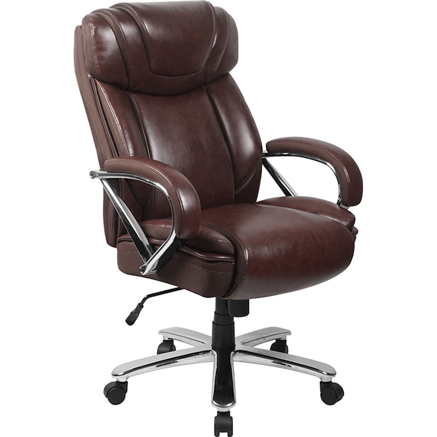 Flash Hercules Office Chair w/Extra Wide Seat, Brown - GO-2092M-1-BN-GG