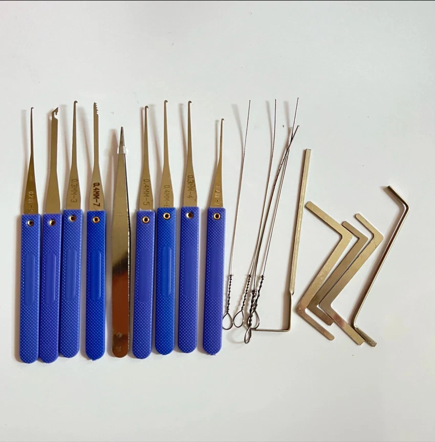 18-in-1 Broken Key Extractor Tool Kit w/ Tension Wrench for Home Use