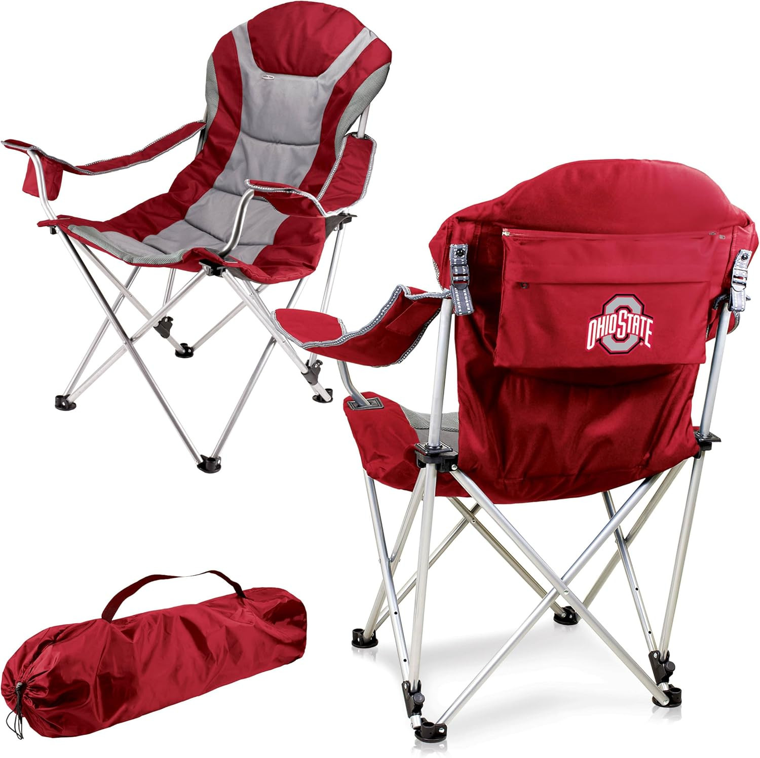NCAA Arkansas Razorbacks Reclining Camp Chair - Beach Chair for Adults - Sports