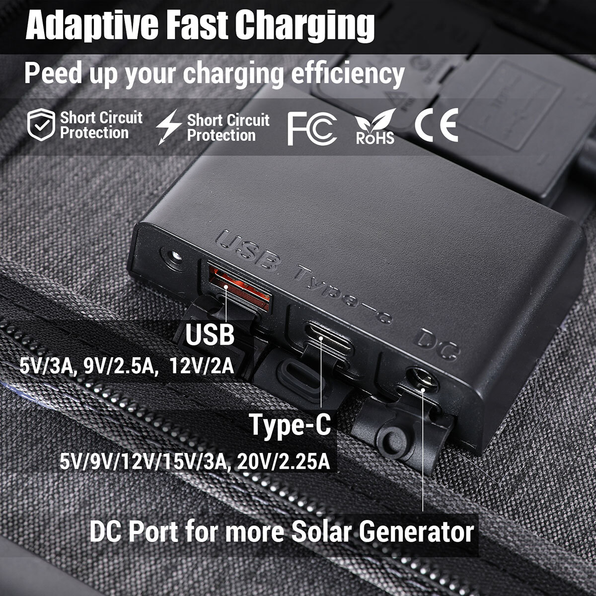 LINEBA 200W Lightweight Portable Solar Suitcase Foldable Solar Panel For Camping