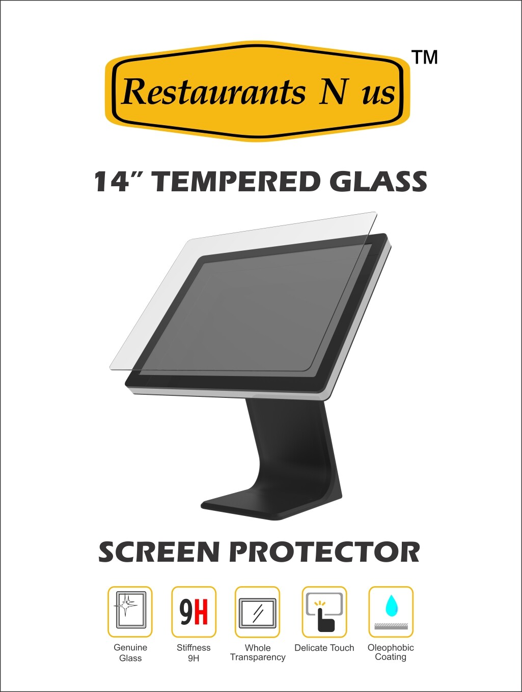 14” Tempered Glass Screen Protector for Clover Station Pro 2.0