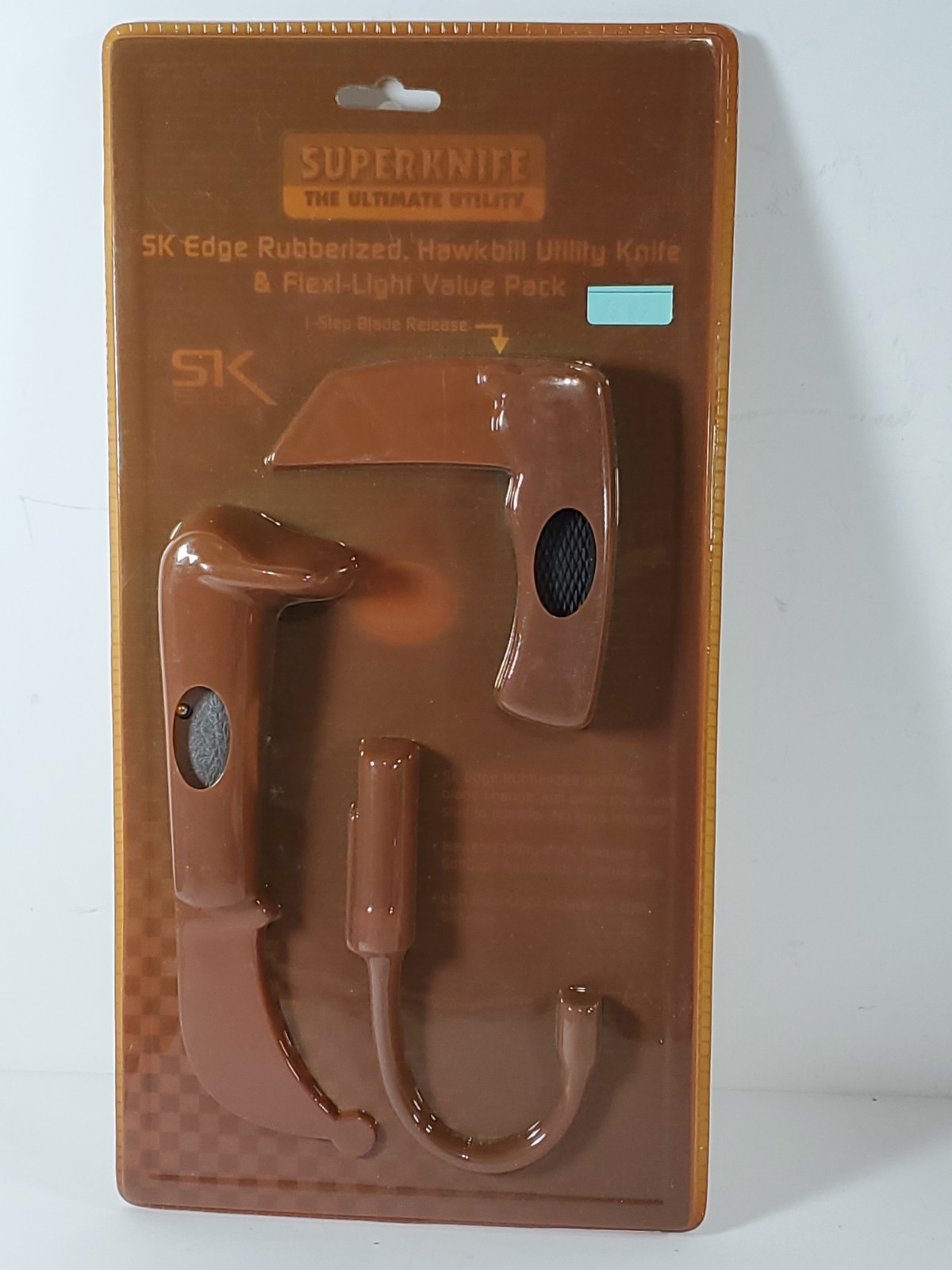 SK Edge Rubberized Hawkbill Utility & Flexi-Light Flashlight Value Pack NOS READ
