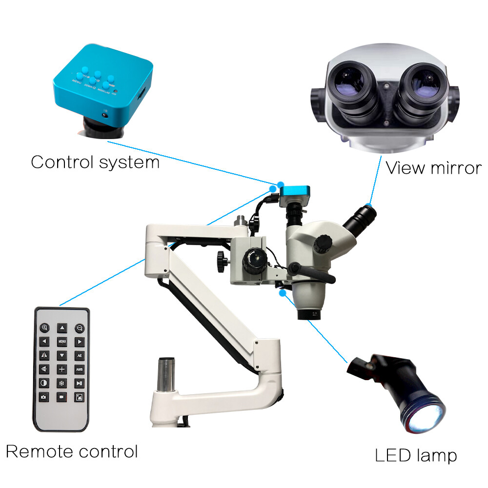Dental Operating Stereo Microscope with Camera LED Light for Dental Chair Unit