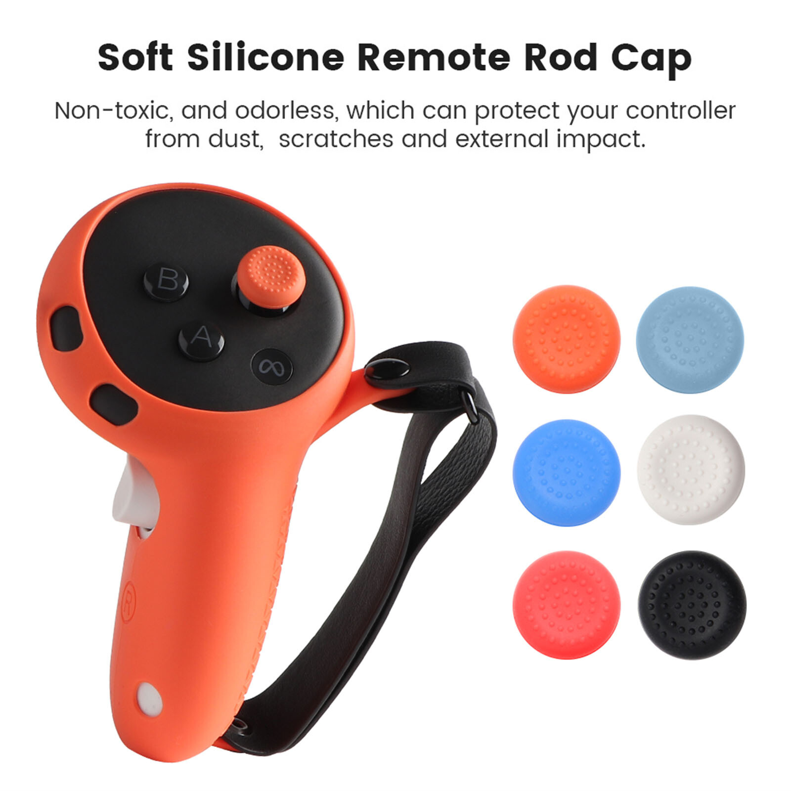 For Quest 3 VR Silicone Handle Grip Cover Controller Case Sleeve Hand Strap Set