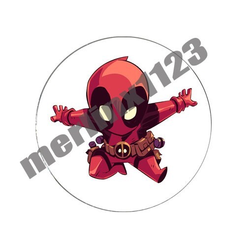 Deadpool Chibi Marvel Golf Ball Marker + Black Gunmetal Divot Tool