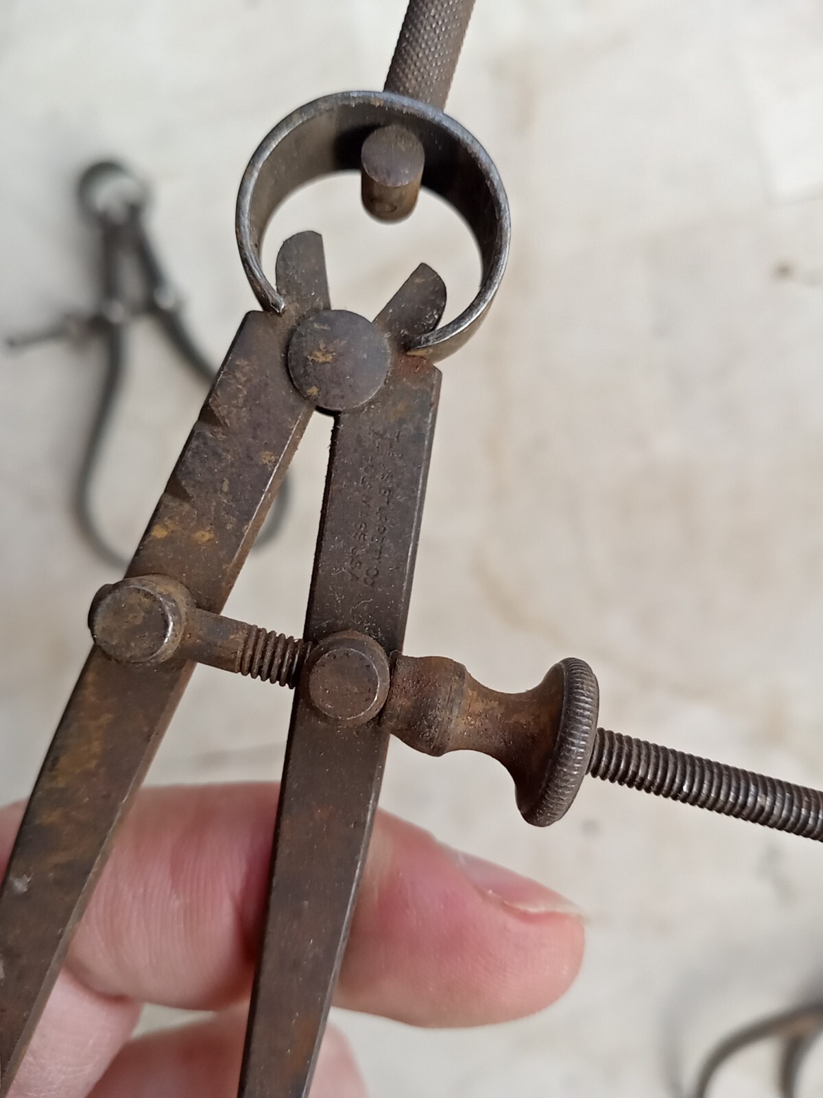 Vtg 4 Starrett Spring Type Outside/Inside Caliper/Divider Quick Spring Nut