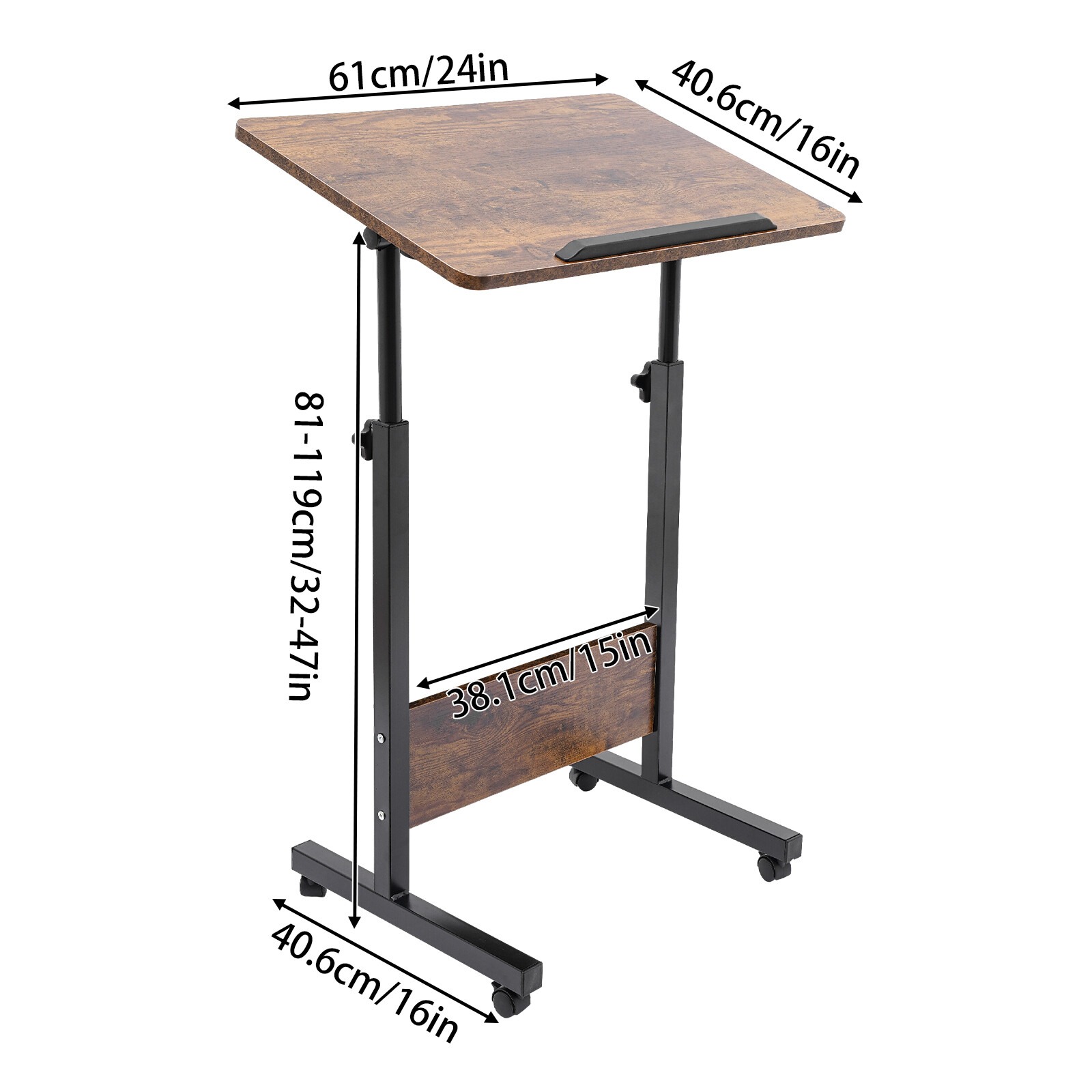 Adjustable Height Standing Desk Portable Laptop Desk Rolling Computer Stand