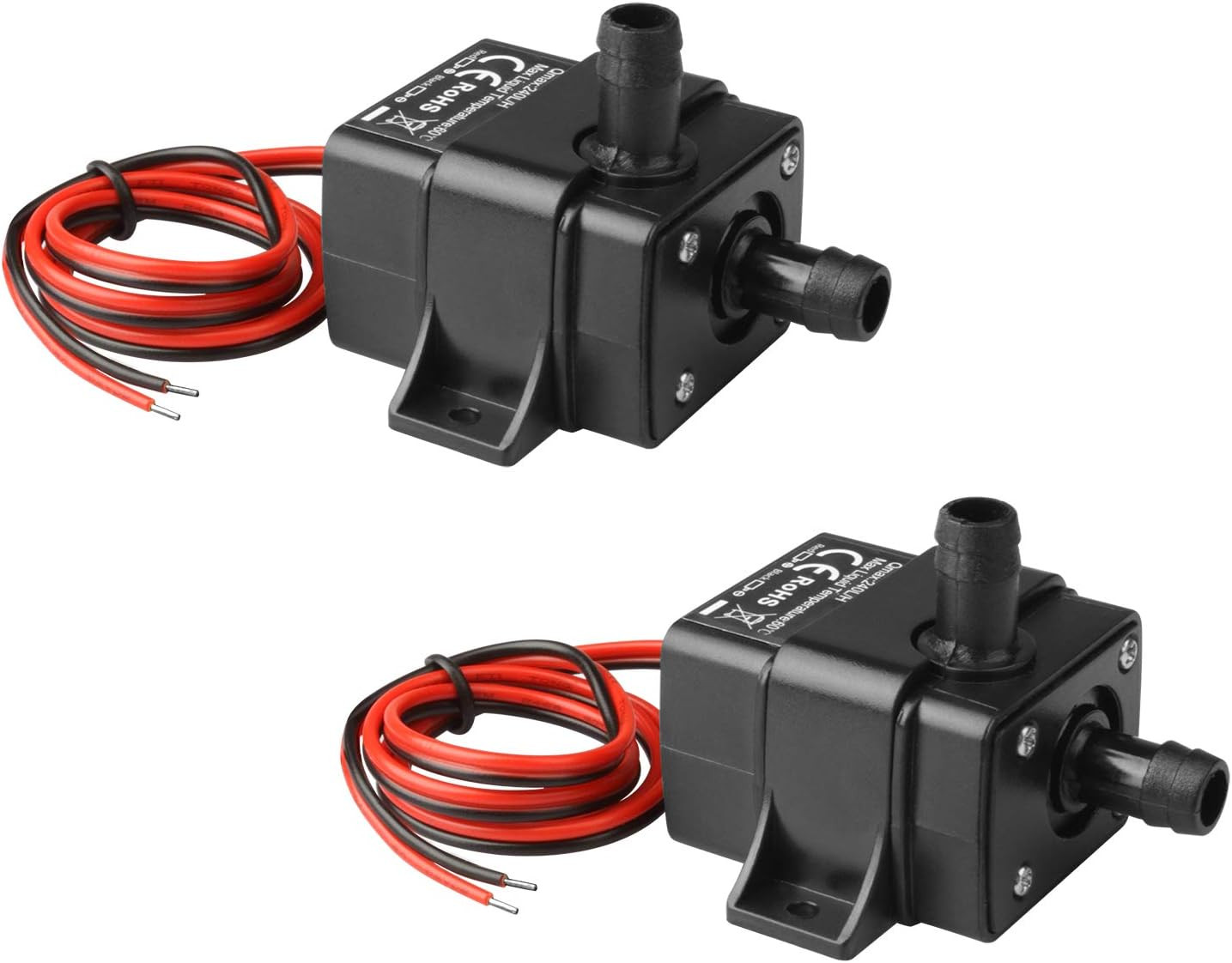 2 Pack DC 12V Mini Submersible Water Pump 63 GPH for Aquarium, Fish Tank, Hydrop