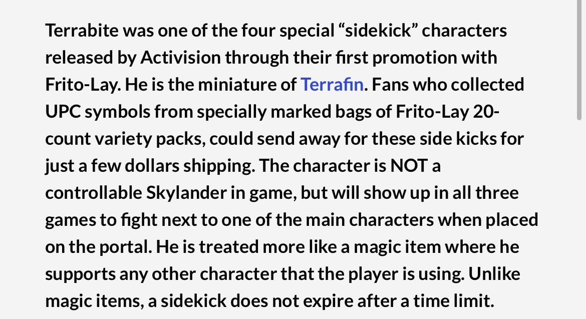 Skylanders - Sidekick - Terrabite - 2012 Frito-Lay Promo - BNIFSP