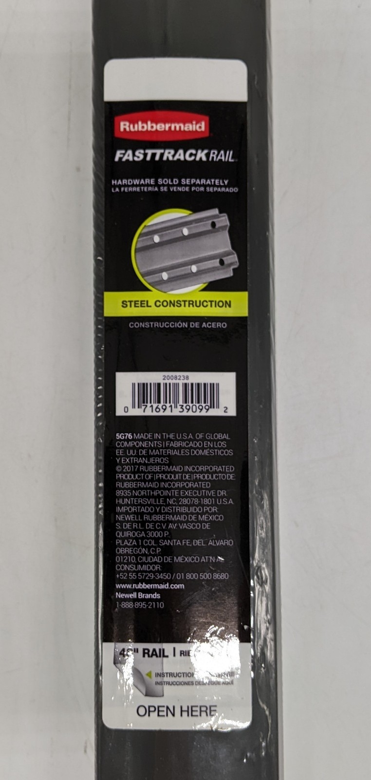 Rubbermaid Fasttrack Wall Mounted 48" Rail