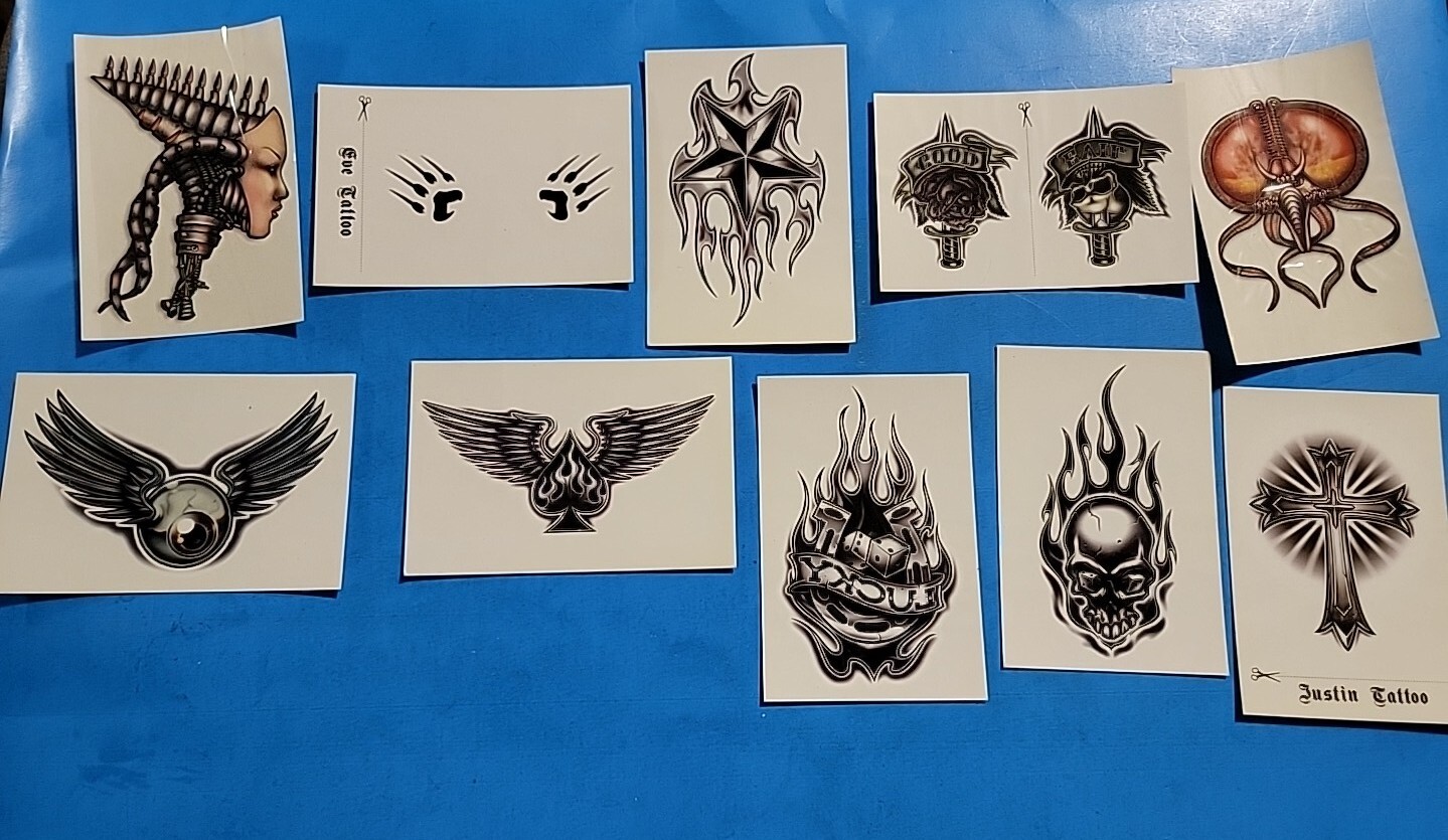 VINTAGE VENDING MACHINE CHICANO ART FAKE TATTOO LOT OF 10