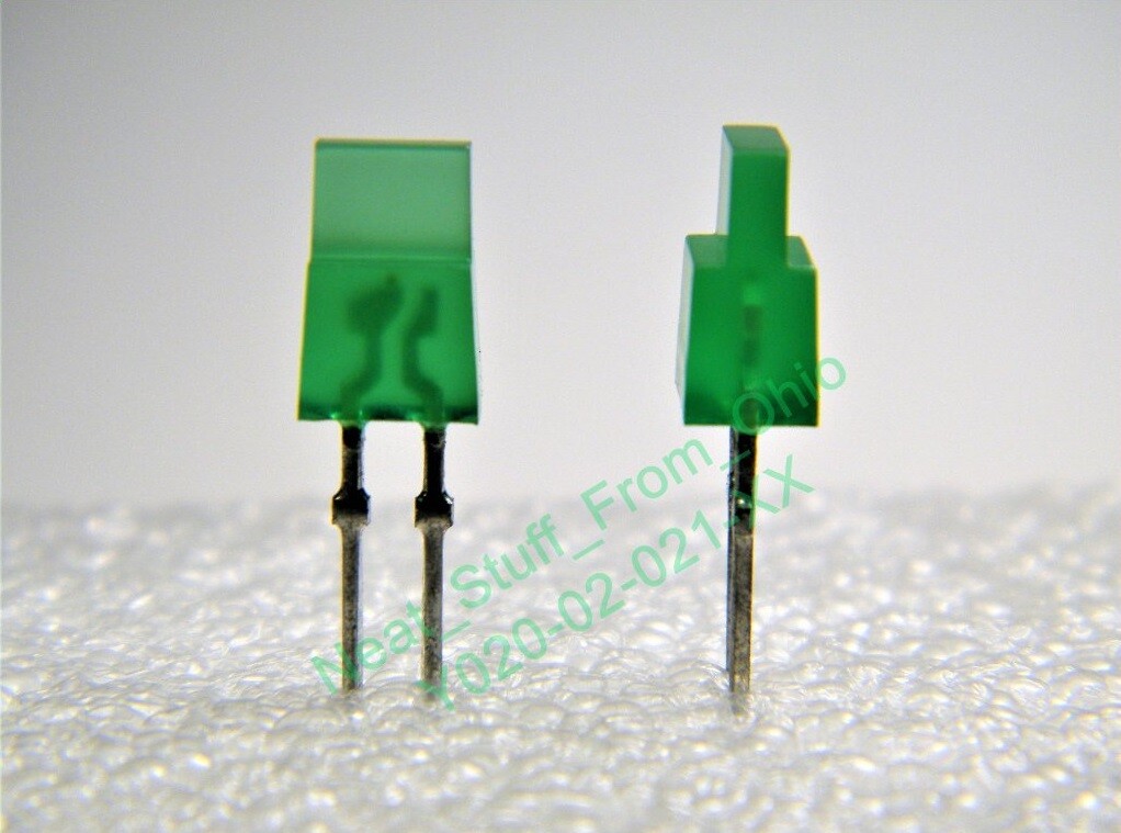 SANYO SLP-241B, RECTANGULAR, 100 GREEN LEDS IN SEALED BAG, NEW