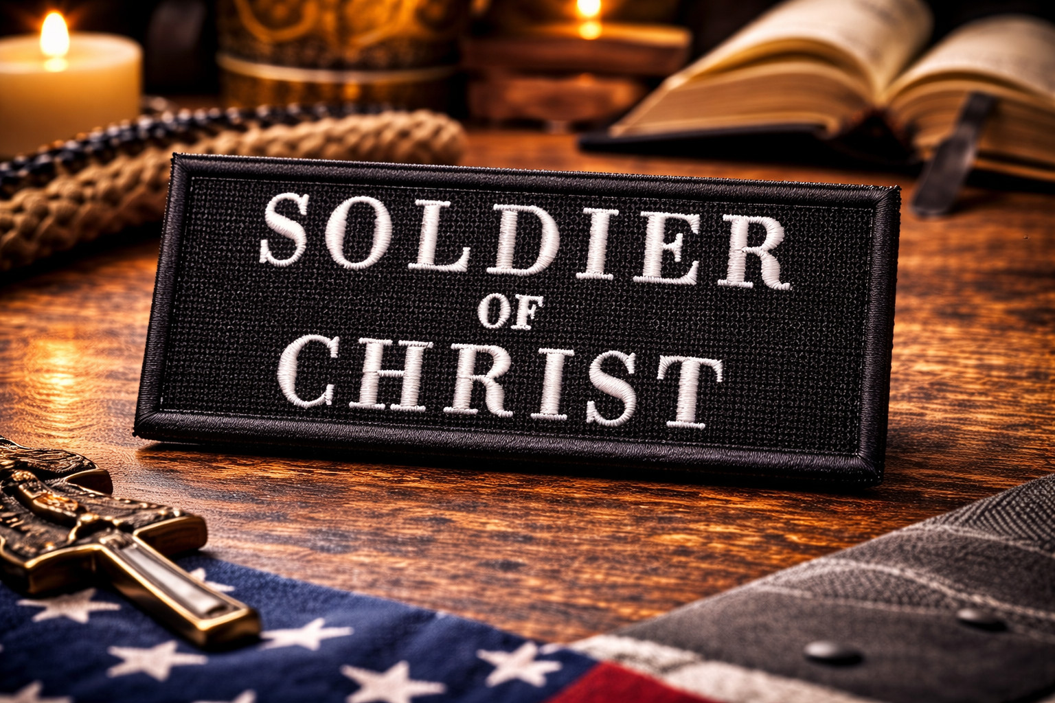 SOLDIER OF CHRIST Patch Embroidered Iron-on Applique, Christian Faith Gifts