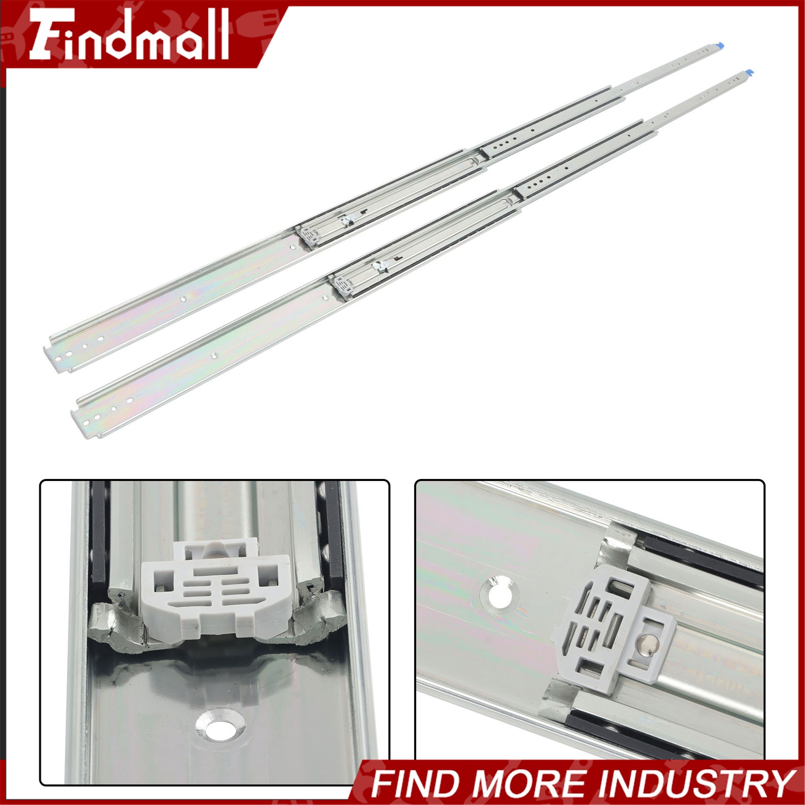 Findmall Heavy Duty 38" Drawer Slides w/Lock 500lb - Full Extension Ball Bearing