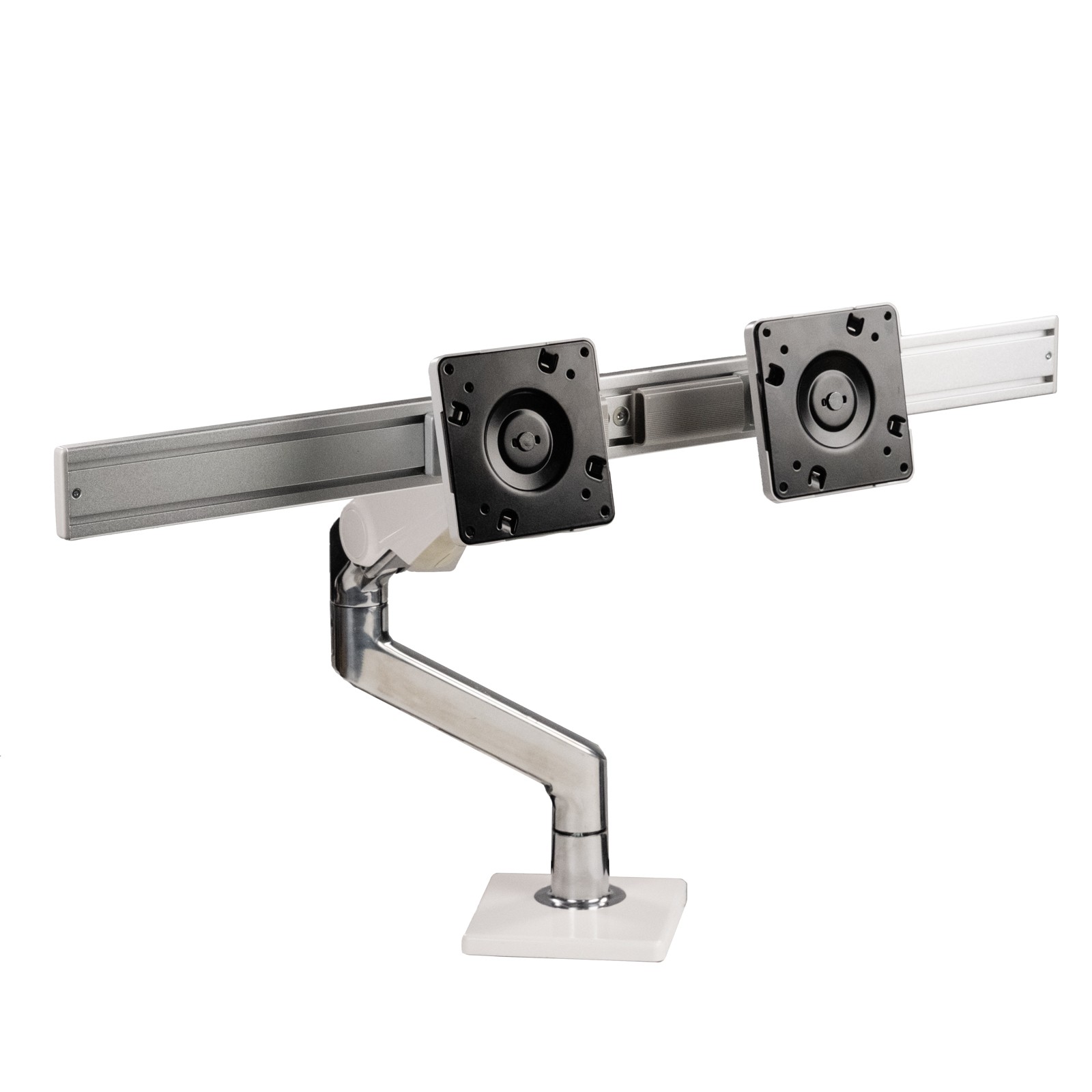 Humanscale M8.1 Adjustable Dual Monitor Arm with Crossbar Clamp Mount M81CMWB2B