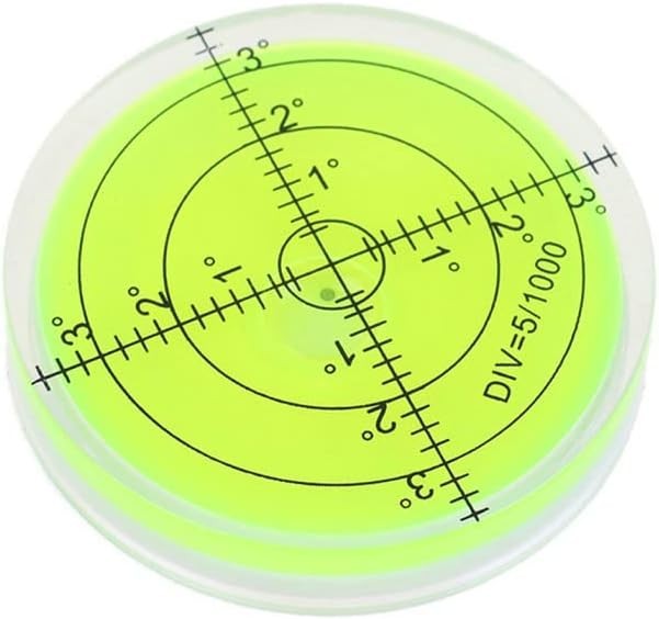 Circular 50x10mm Bubble Level with Double-Sided Adhesive for Precision Leveling