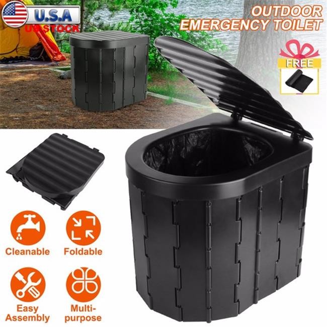 Portable Camping Toilet for Adults - Portable Folding Toilet with Lid Carry B...