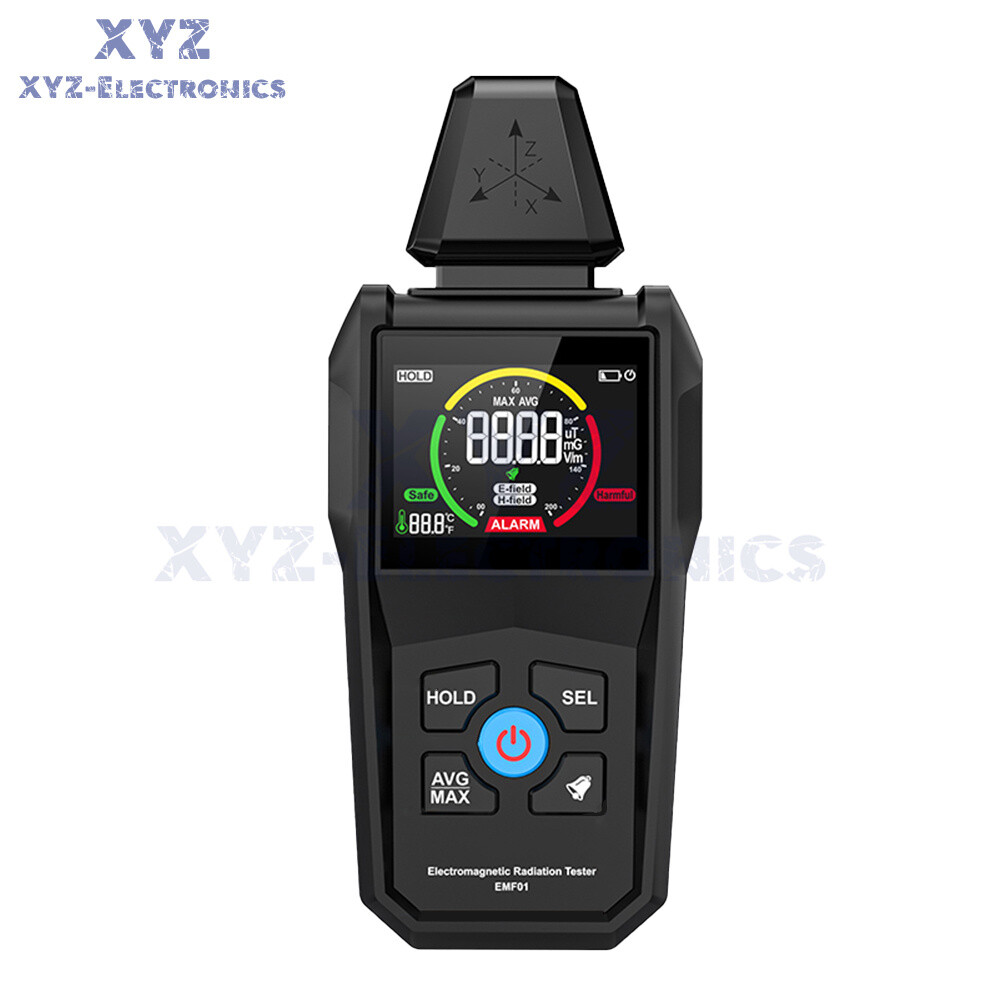 Digital EMF Meter Temperature/Electric Field / Magnetic Field Radiation Detector