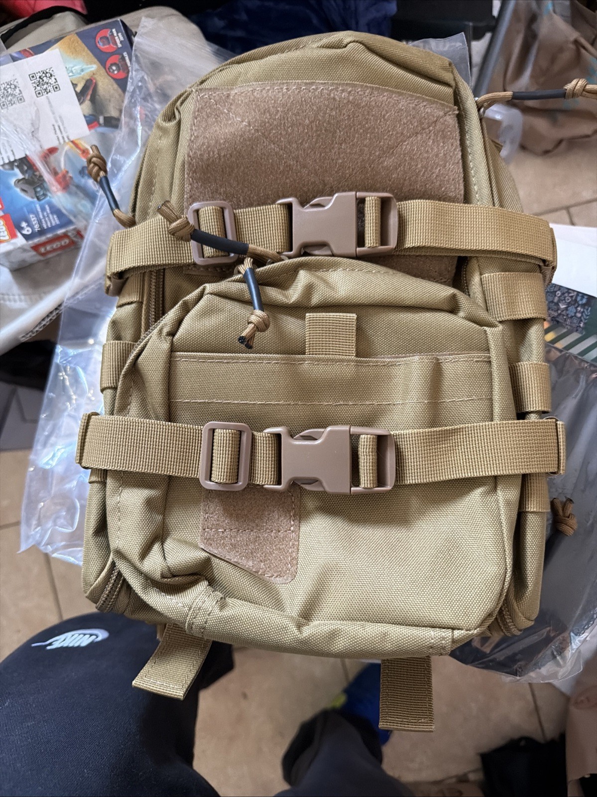 Tactical Small MOLLE Hydration Pack Outdoor Water Small, Coyote Brown+bladder